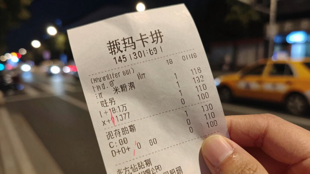 check receipts for extra charges