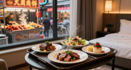 choosing between in room and nearby dining