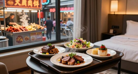 choosing between in room and nearby dining