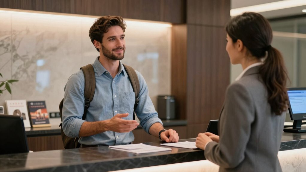 confident polite hotel inquiries