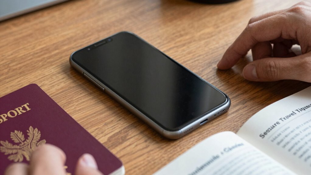 enable account security before traveling