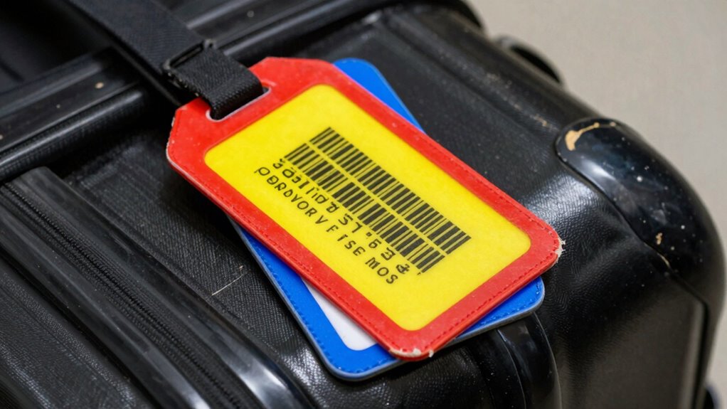 incorrect luggage tag placement