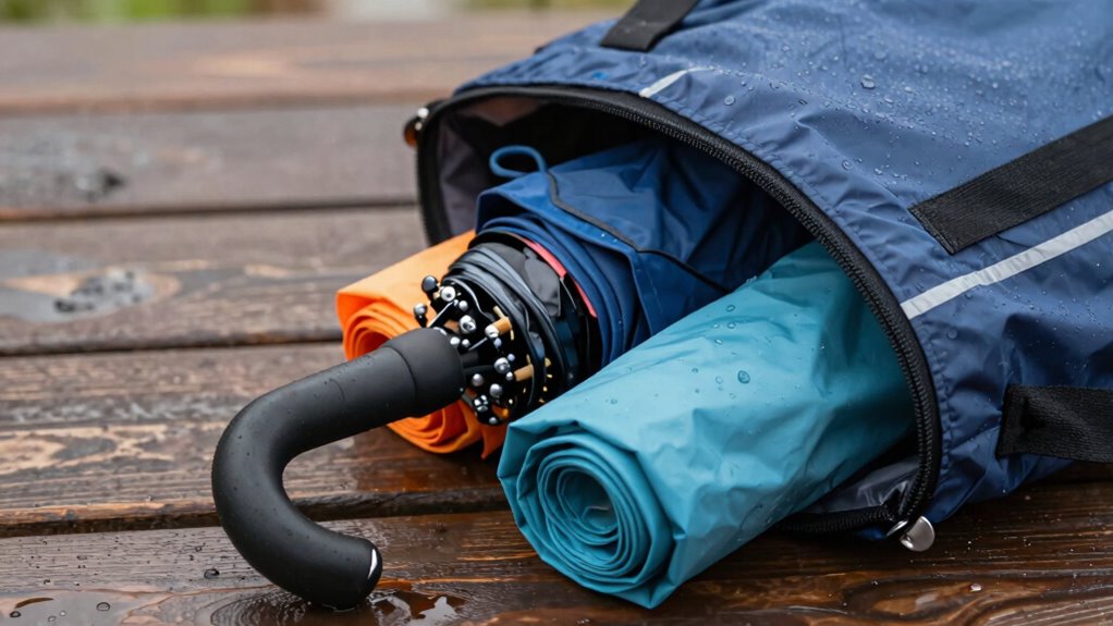 minimal rain gear pack