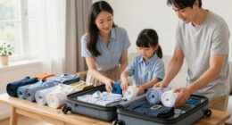 organized family outfit packing