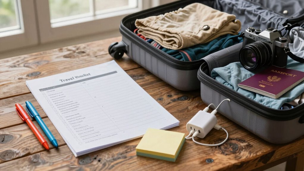 organized travel packing checklist