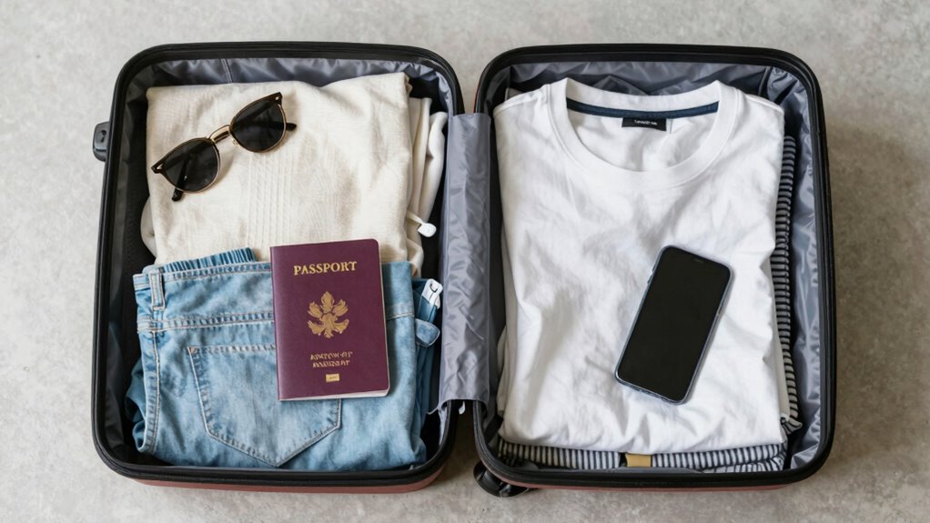 organized visible packing essentials