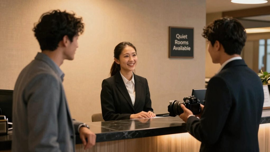 request a quiet room