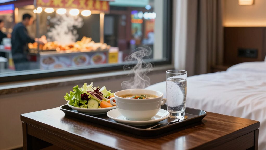 room service or nearby food