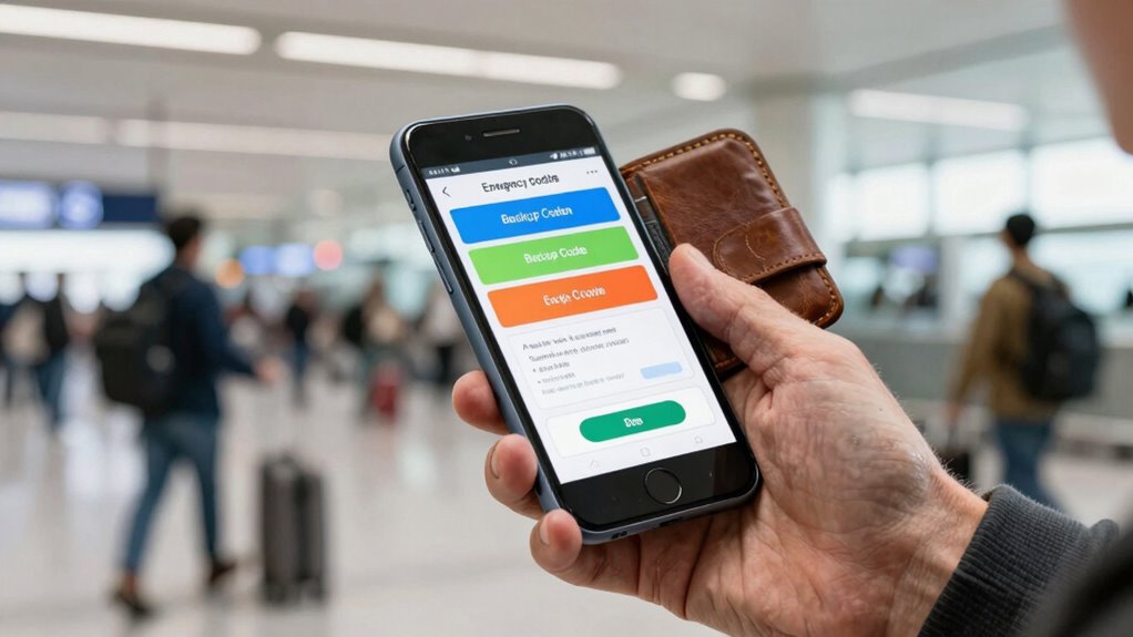 secure backup codes offline