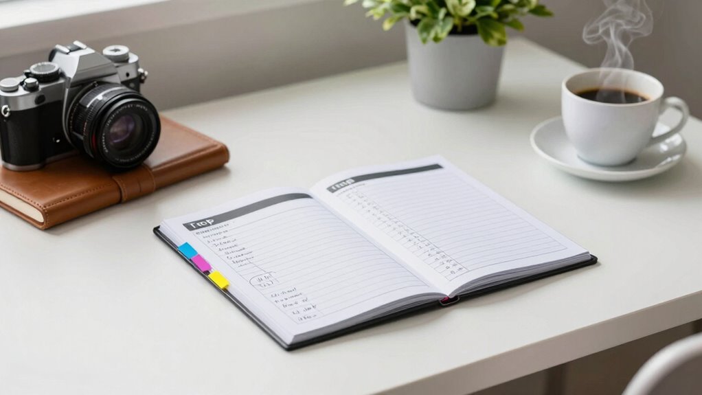 simple one page trip planner