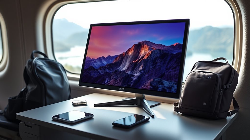 travel friendly touchscreen monitor features