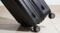 unbalanced suitcase causes tipping