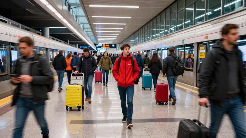 mindful focus amidst transit chaos