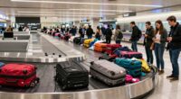 waiting for luggage carousel