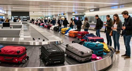 waiting for luggage carousel