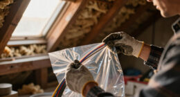 How to protect existing fiber prior to attic insulation work?