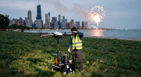 Chicago Plane Fireworks Strike